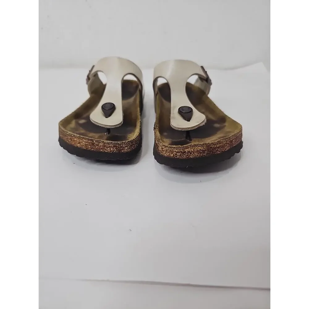 Birkenstock Gizeh Regular Fit Birko Flor Graceful Pearl/White Size 37 / 6.5